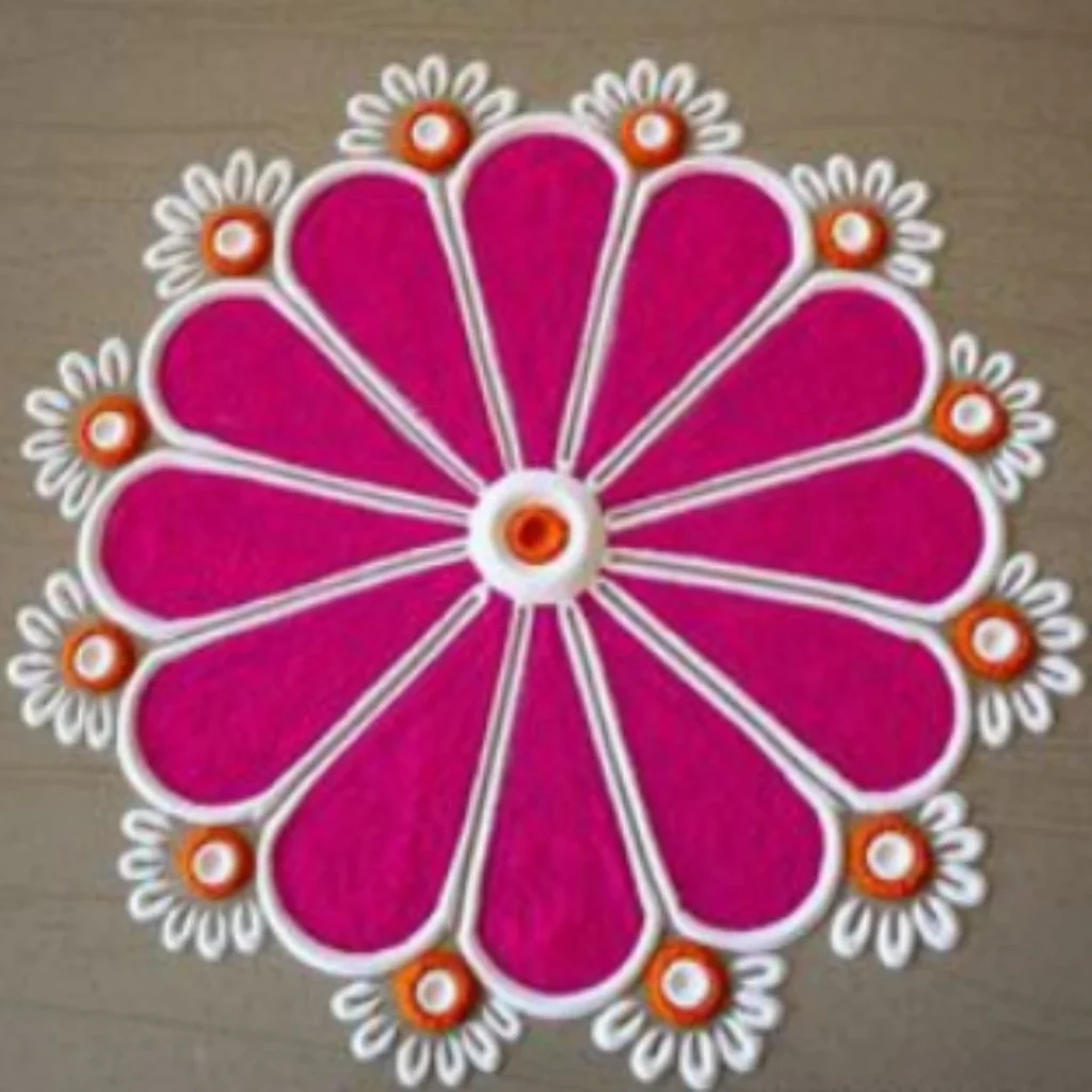 easy flower rangoli 